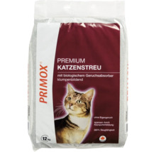 Primox Premium Katzenstreu klumpenbildend mit biologischem Geruchsabsorber, 12 Kilogramm Beutel.