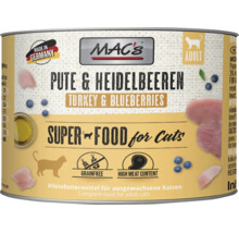 Macs Nassfutter für Katzen Pute und Heidelbeeren in der Dose 800 Gramm für ausgewachsene Katzen getreidefrei mit hohem Fleischanteil