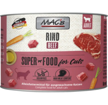 Dose Macs Katzennassfutter Rind Alleinfuttermittel fuer ausgewachsene Katzen getreidefrei mit hohem Fleischanteil