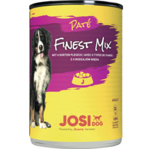 Dose Josera Josi Dog Finest Mix Pate Hundenassfutter mit vier Fleischsorten fuer erwachsene Hunde, klimaneutrale Produktion.