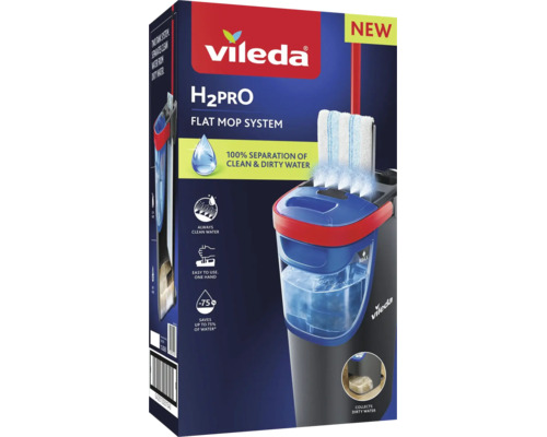 Vileda H2Pro Flachwischsystem mit zwei Tanksystem zur Trennung von sauberem und schmutzigem Wasser