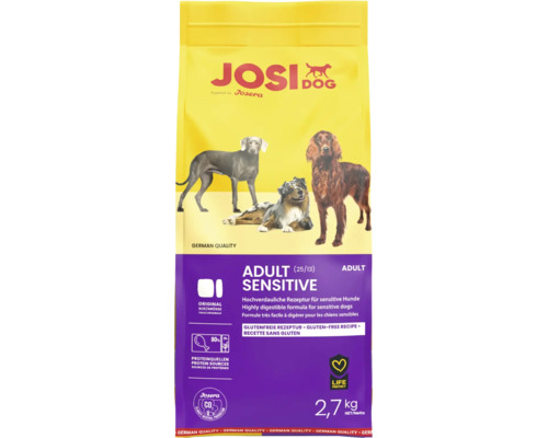 Josidog Adult Sensitive Hundefutter 2,7 kg Beutel für Hunde mit empfindlicher Verdauung, glutenfreie Rezeptur aus deutscher Produktion