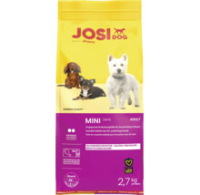 Josera JosiDog Mini Hundefutter für kleine Rassen, glutenfreie Rezeptur, 2,7 Kilogramm Trockenfutter mit angepasster Krokettenform.