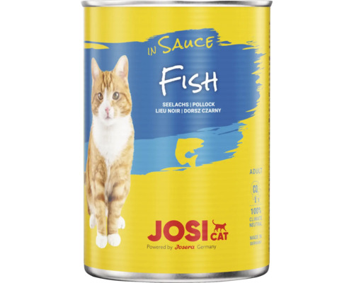 Josicat Katzennahrung in Soße mit Seelachs Dose für ausgewachsene Katzen