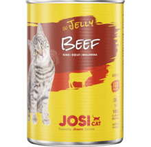 JosiCat Nassfutterdose für ausgewachsene Katzen mit Rind in Gelee getreidefrei 100 Prozent klimaneutral hergestellt in Deutschland
