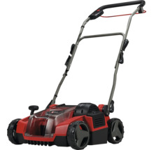 Einhell Elektro Rasenlüfter mit verstellbarem Führungsholm und robustem Kunststoffgehäuse für die Rasenpflege im Garten.