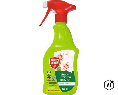 Protect Garden Lizetan Orchideen Spray AF 500 Milliliter gegen saugende und beissende Schaedlinge fuer Orchideen (Image AI modified or generated)