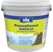 Ein Eimer Söll Wasserpflanzensubstrat mit sechs Kilogramm Inhalt als Kultursubstrat für Teichpflanzen inklusive Langzeitnährstoffen.