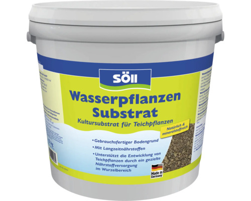 Söll Wasserpflanzen Substrat im 12 Kilogramm Eimer als Kultursubstrat für eine gezielte Nährstoffversorgung von Teichpflanzen.
