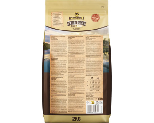 Wolfsblut Wild Duck Adult Small Hundefutter mit Ente und Kartoffeln 2 Kilogramm Packung