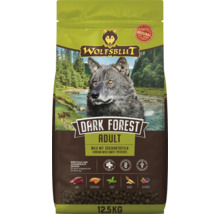 Wolfsblut Dark Forest Trockenfutter für ausgewachsene Hunde mit Wild und Süßkartoffeln, 12,5 Kilogramm Beutel.