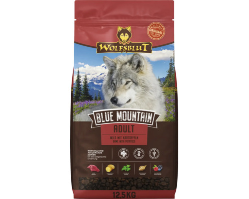 Wolfsblut Blue Mountain Adult Hundetrockenfutter mit Wild und Kartoffeln, 12,5 Kilogramm Beutel