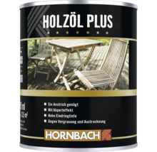 Dose Hornbach Holzöl Plus für Gartenmöbel aus Holz mit Abperleffekt und Schutz gegen Vergrauung