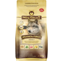 Wolfsblut Adult Wild Duck und Turkey Hundefutter 2 Kilogramm Packung getreidefrei