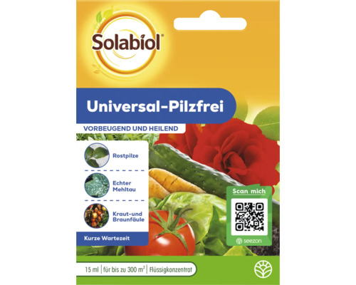 Solabiol Universal Pilzfrei Konzentrat zur Bekämpfung von Rostpilzen, Echtem Mehltau sowie Kraut und Braunfäule an Pflanzen, 15 Milliliter