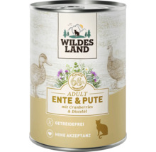 Wildes Land Nassfutter für Katzen Ente und Pute mit Cranberries und Distelöl in der Dose getreidefrei