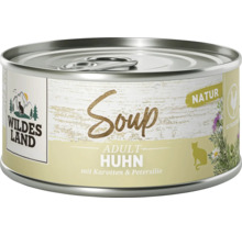 Wildes Land Katzensuppe Adult Huhn mit Karotten und Petersilie Dose 85 Gramm