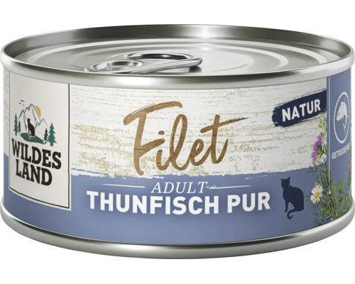 Wildes Land Filet Adult Thunfisch pur Nassfutter für Katzen in der Metalldose