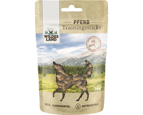 Wildes Land Trainingssticks Pferd 70 Gramm Hundesnack getreidefrei