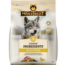 Wolfsblut Trockenfutter fuer Hunde Wild Duck mit Ente Obst und Gemuese in 1 Kilogramm Packung