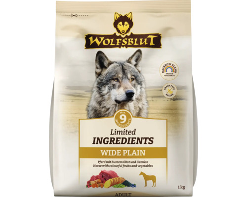 Wolfsblut Wide Plain Hundefutter mit Pferd Obst und Gemuese 1 Kilogramm