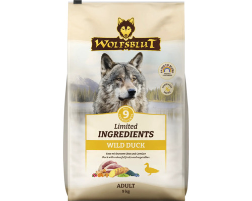 Wolfsblut Hundetrockenfutter Wild Duck mit Ente, Obst und Gemüse, 9 Kilogramm Beutel
