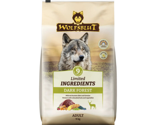 Wolfsblut Dark Forest Adult Hundefutter mit Wild, Obst und Gemüse, 9 Kilogramm Trockenfutter im Beutel