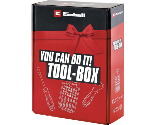 Einhell Werkzeugbox Set in Geschenkverpackung mit Schraubendreher und Bit Set