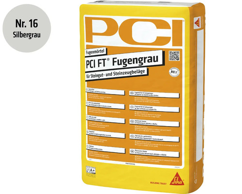 Sack PCI FT Fugengrau Fugenmörtel in Silbergrau für Steingut und Steinzeugbeläge 25 Kilogramm