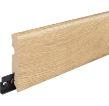 Sockelleiste mit Holzoptik und Befestigungsclip