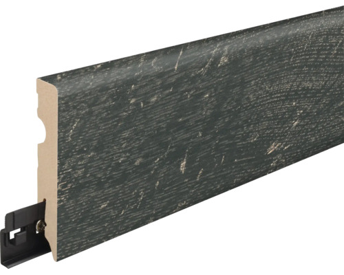 Sockelleiste mit Holzoptik und integriertem Befestigungssystem