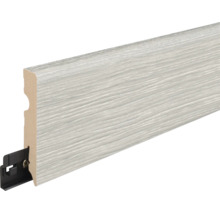Sockelleiste mit Holzoptik und integriertem Befestigungsclip