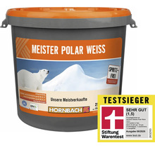 Eimer mit Meister Polar Weiss Wandfarbe von Hornbach inklusive Stiftung Warentest Testsieger Auszeichnung