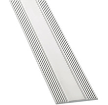 Geriffelte Treppenkantenprofil aus Metall zur sicheren Stufenabdeckung.