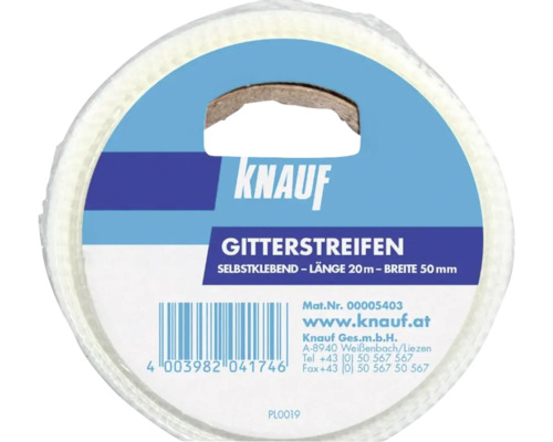 Knauf Gitterstreifen selbstklebend 20 Meter lang 50 Millimeter breit für Trockenbau