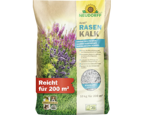 Neudorff Azet Rasenkalk 10 Kilogramm Sack für 200 Quadratmeter zur Erhöhung des pH Wertes im Rasen. Neudorff Azet Rasenkalk 10 Kilogramm Sack für 200 Quadratmeter zur Erhöhung des pH Wertes im Rasen.