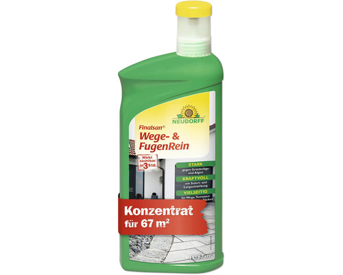 Neudorff Finalsan Wege- und FugenRein Konzentrat zur Entfernung von Grünbelägen und Algen, 1 Liter Flasche für 67 Quadratmeter Fläche.