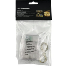 LED Lichterkette mit 2 Meter Laenge, batteriebetrieben und fuer Innen- sowie Aussenbereich geeignet, in transparenter Verpackung