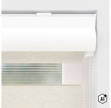 Doppelrollo mit Kassette und Kettenzug zur flexiblen Lichtregulierung am Fenster (Image AI modified or generated)
