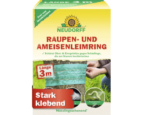 Neudorff Raupen- und Ameisenleimring zum Schutz von Obst- und Ziergehölzen gegen kriechende Schädlinge, 3 Meter lang mit Bindedraht.