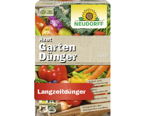 Neudorff Azet Gartendünger 2,5 Kilogramm organischer Dünger für Gemüse und Obst geeignet für ökologischen Landbau