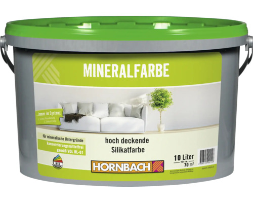 Eimer Mineralfarbe Silikatfarbe für mineralische Untergründe von Hornbach 10 Liter