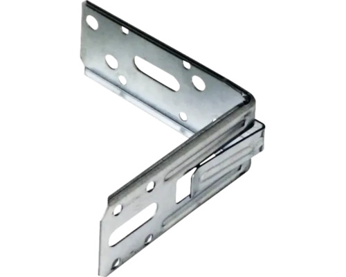 Winkelverbinder aus Metall mit Lochungen zur stabilen Befestigung von Holzverbindungen