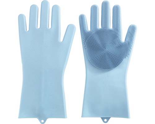 Silikon-Reinigungshandschuhe Wenko Rena 2 Stück Spülhandschuhe mit Bürstenfläche