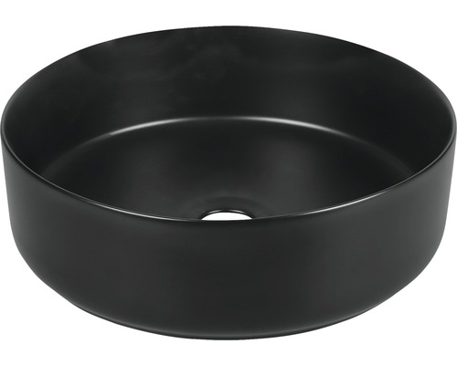 Aufsatzwaschbecken Mira rund 36 cm schwarz matt