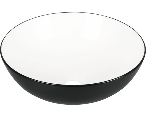 Aufsatzwaschbecken Duo rund 39,5 cm schwarz weiß Aufsatzwaschbecken Duo rund 39,5 cm schwarz weiß