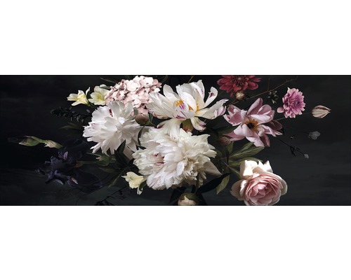 Glasbild Barock Flowers II 30x80 cm