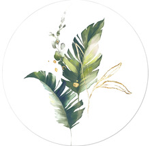 Illustration von grünen Blättern und goldenen Akzenten