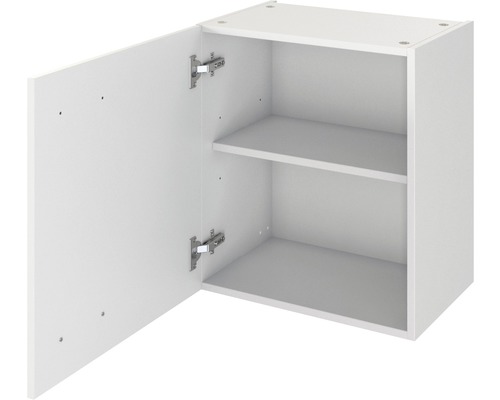 Wandschrank mit offener Tür und zwei Regalböden