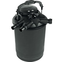 Schwarzer Teichfilter zur Wasserreinigung